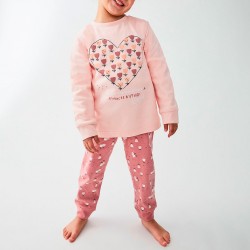 Pijama niña algodón rosa...