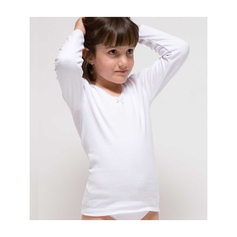Camiseta niña manga larga afelpada algodón 375 Rapife