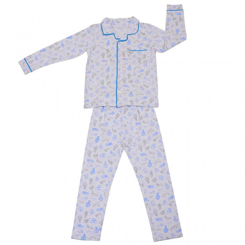 Pijama infantil camisero de algodón