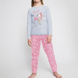 Pijama niña largo algodón...